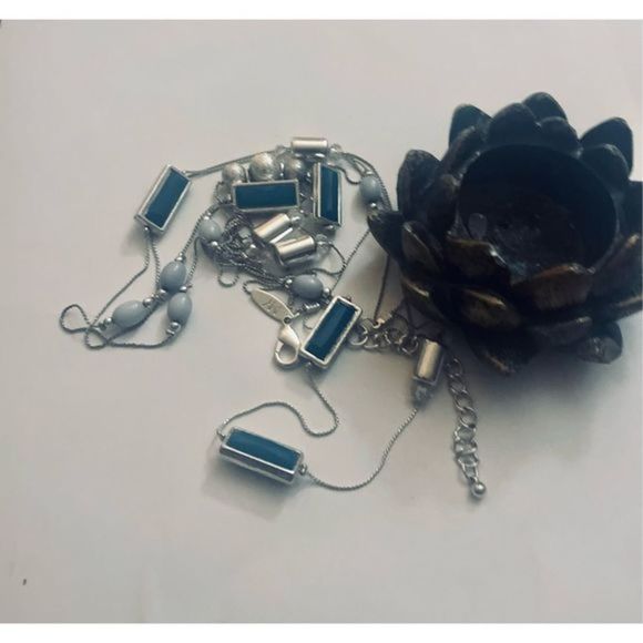 PRETTY BLUE BOHO STONE LAYERED NECKLACE - Picture 7 of 7